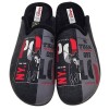 Ανδρικές Χειμερινές Παντόφλες Adam's Slippers "Polo" 624-26631 Μαύρο / Γκρι