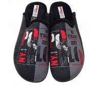 Ανδρικές Χειμερινές Παντόφλες Adam's Slippers "Polo" 624-26631 Μαύρο / Γκρι