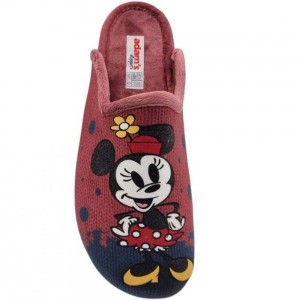 Γυναικείες Χειμωνιάτικες Παντόφλες Minnie Adam's 624-25595 Γκρι/Κόκκινο