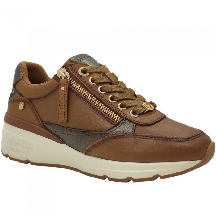 Δερμάτινα Sneakers Carmela 161825 Καφέ