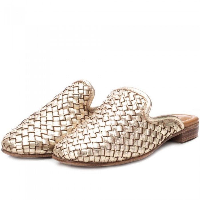 Δερμάτινα Mules Flat Carmela 161273 Χρυσό