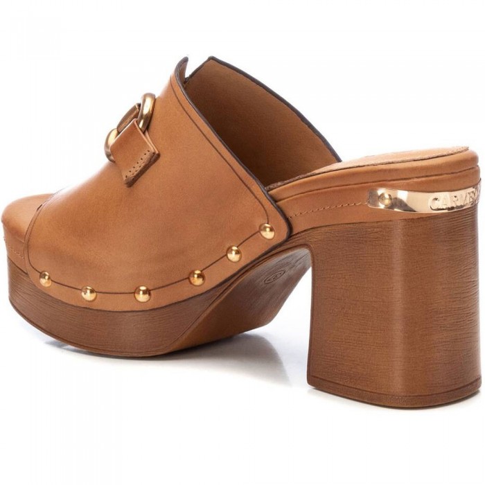 Γυναικεία Carmela Δερμάτινα Clogs 161479 Camel