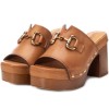 Γυναικεία Carmela Δερμάτινα Clogs 161479 Camel