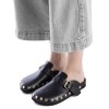 Δερμάτινα Flat Mules Carmela 162127 Μαύρο