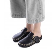 Δερμάτινα Flat Mules Carmela 162127 Μαύρο
