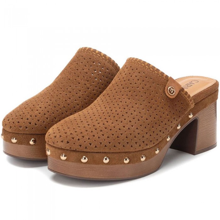 Δερμάτινα Mules Carmela 162220 Κάμελ