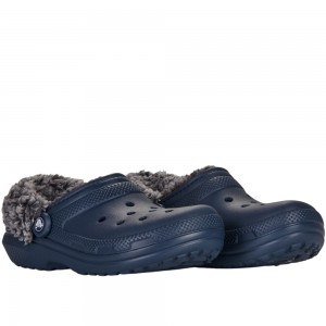 Ανδρική Χειμερινή Παντόφλα Σαμπό Crocs Classic Fleece Lined Clog 211396-410 Μπλε