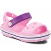 Παιδικό πέδιλο με αυτοκόλλητο Crocs Crocband Sandal Kids 12856-6AI Ροζ/Μωβ