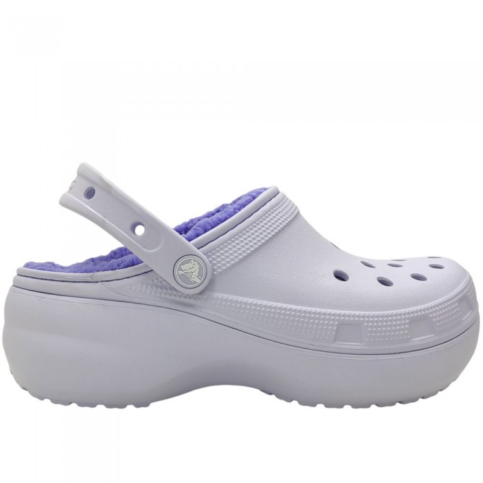 Γούνινα Σαμπό Crocs - Classic Platform Lined Clog 207938-5AF Λιλά