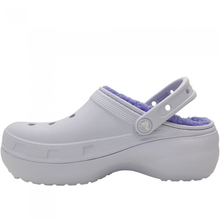 Γούνινα Σαμπό Crocs - Classic Platform Lined Clog 207938-5AF Λιλά