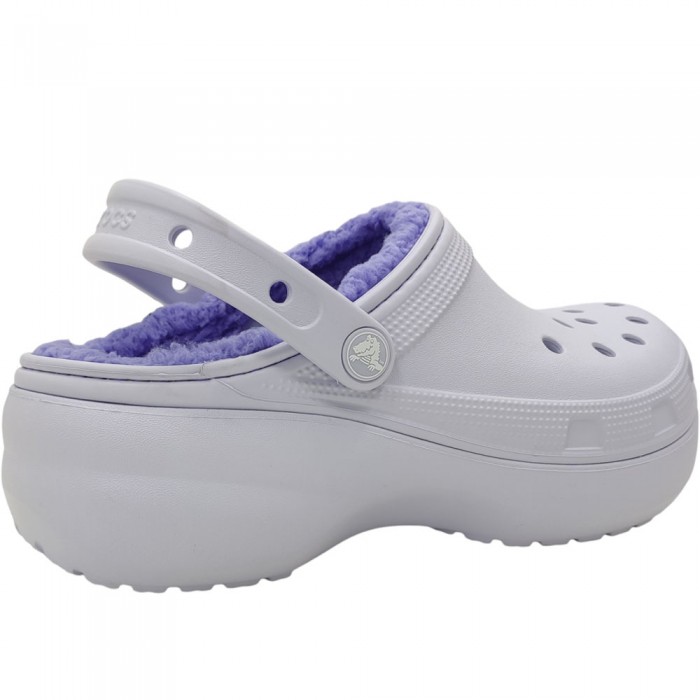 Γούνινα Σαμπό Crocs - Classic Platform Lined Clog 207938-5AF Λιλά