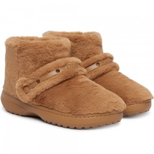 Γυναικεία Μποτάκια Crocs - Classic Unfurgettable Boot 211743-2EY Καφέ