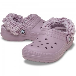 Γυναικεία Χειμερινή Παντόφλα Σαμπό Crocs Classic Fleece Lined Clog 211396-5EO Λιλά