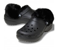 Crocs - Classic Platform Fuzz Lined Clog 212854-001 Μαύρο