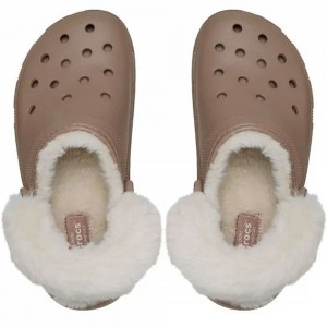 Crocs - Classic Platform Fuzz Lined Clog 212854-2Q9 Latte