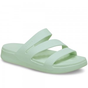 Παντόφλες Crocs - Getaway Strappy 209587-3YF Μέντα