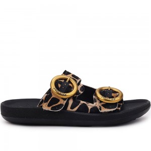 Δερμάτινες Παντόφλες Fantasy Sandals - Joya S924 Animal Skin