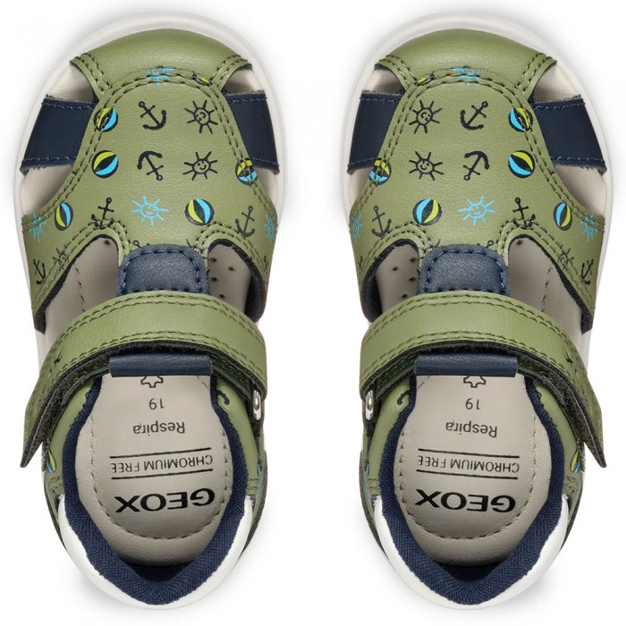 Αγορίστικα Μπεμπέ Πέδιλα Geox - Sandal Zapito B556EC CE3F4 Χακί