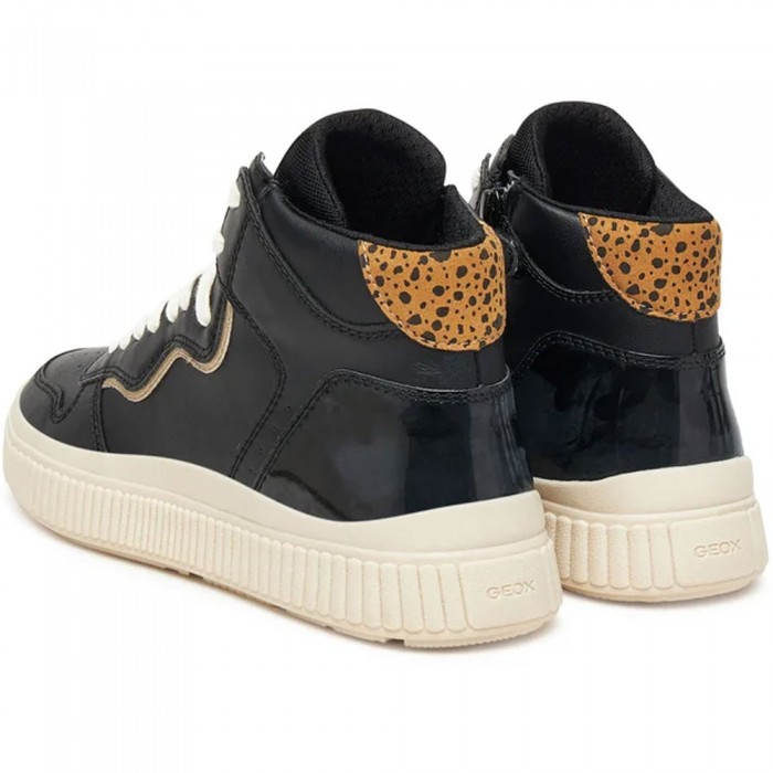Εφηβικά Casual Μποτάκια Λεοπάρ Geox - Laquinny J56M3B C0531 Μαύρο