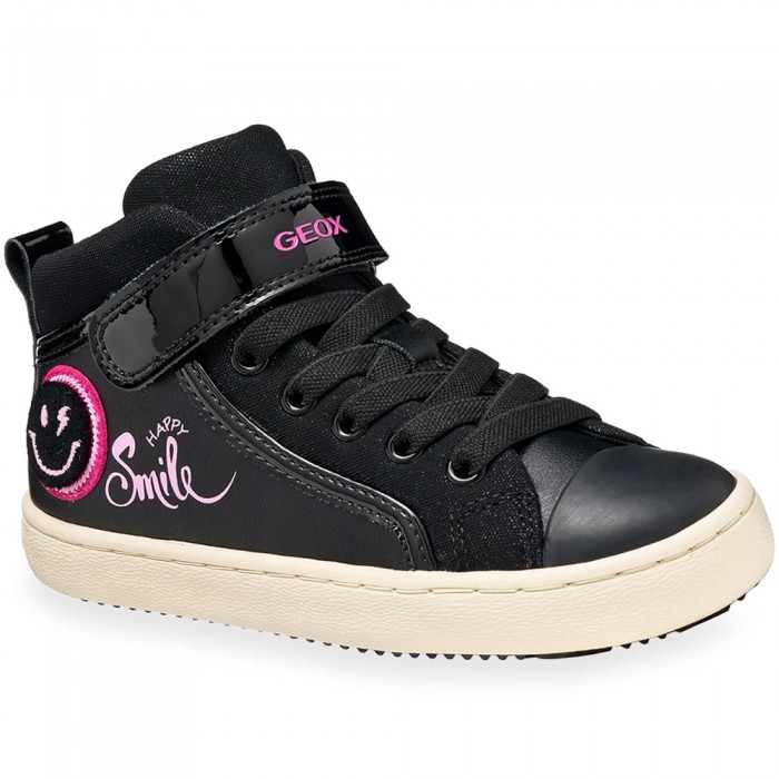 Παιδικά Αθλητικά Μποτάκια Geox - Kalispera Girl Black Happy Smile J744GI C0922 Μαύρο / Φούξια Παιδικά Αθλητικά Μποτάκια Geox - Kalispera Girl Black Happy Smile J744GI C0922 Μαύρο / Φούξια