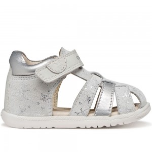 Μπεμπέ Geox Πέδιλο Macchia B254WB C0007 Λευκό/Ασημί