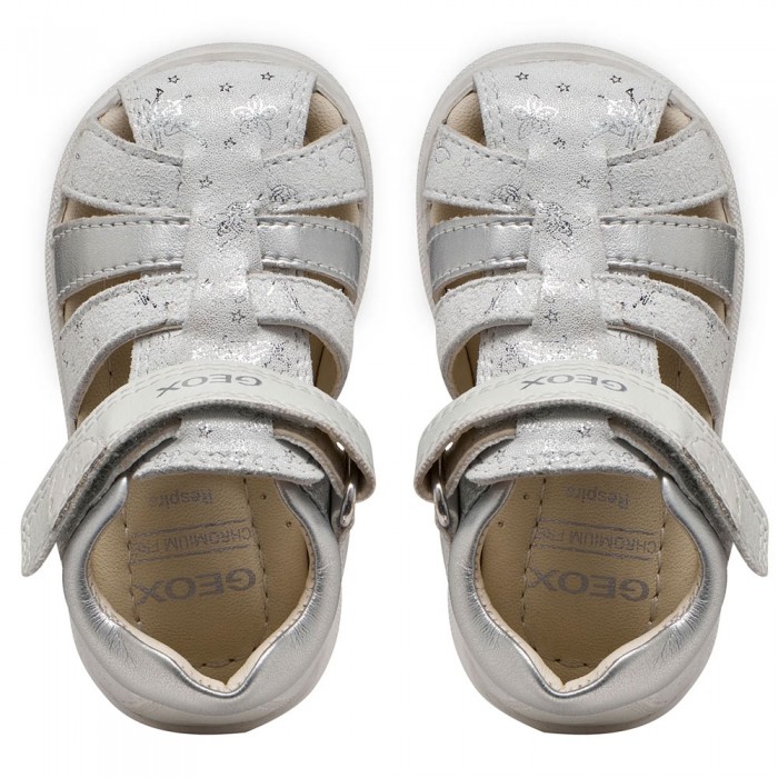 Μπεμπέ Geox Πέδιλο Macchia B254WB C0007 Λευκό/Ασημί
