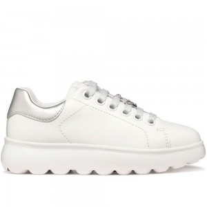 Εφηβικά Sneakers Geox - Puffypop J65MRA C0007 Λευκό/Ασημί