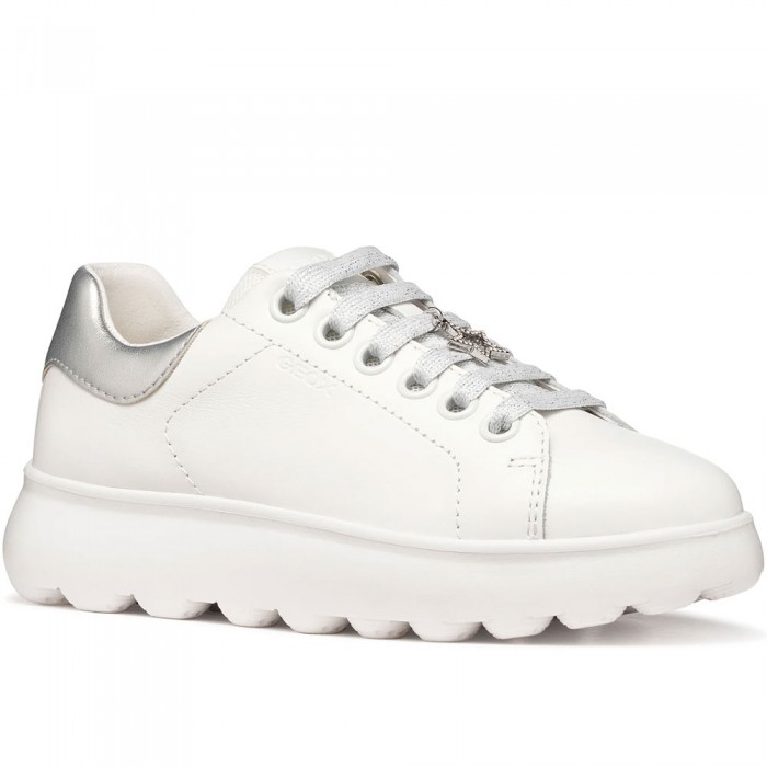 Εφηβικά Sneakers Geox - Puffypop J65MRA C0007 Λευκό/Ασημί