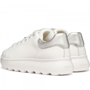 Εφηβικά Sneakers Geox - Puffypop J65MRA C0007 Λευκό/Ασημί