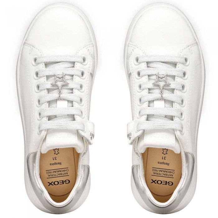 Εφηβικά Sneakers Geox - Puffypop J65MRA C0007 Λευκό/Ασημί