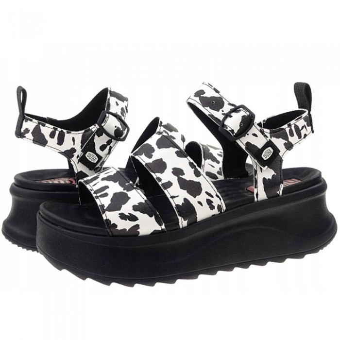 Πέδιλα Hey Dode - Delray Buckle Animal 43199-066 Μαύρο/Λευκό Πέδιλα Hey Dode - Delray Buckle Animal 43199-066 Μαύρο/Λευκό