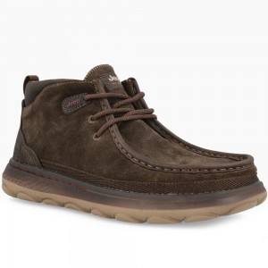 Καστόρινα Δετά Μποτάκια Jeep - Kauai Wallabee Mid Suede JM52041A-030 Dk. Brown