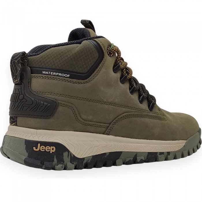 Δερμάτινα Αδιάβροχα Μποτάκια Jeep - Canyon Mid Waterproof JM32110A-Military Λαδί