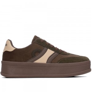 Refresh Γυναικεία Sneaker με Δίπατη Σόλα & Memory Foam 176234 Χακί / Μπεζ