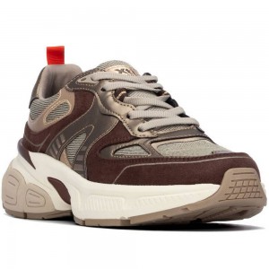 Γυναικεία Chunky Sneakers Xti 14649502 Καφέ / Μπεζ Μεταλλικό